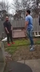 Guy talks rubbish to smaller bald guy...and pays the price very quickly