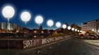 LICHTGRENZE - a light art project for the 25 years fall of the wall memorial November 2014