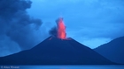 Krakatoa Erupts: Lava shoots up over 1500 feet into the air