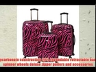 American Green Travel Zebra Print 3-Piece Expandable Hardside Luggage Set - Black & Pink Zebra