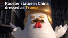 Giant Trump rooster statue draws crowds outside China mall