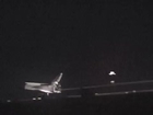 Space Shuttle Atlantis Night Landing - Closeup view from the runway and Great Sounding