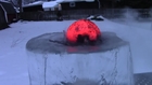 Dropping Red Hot Metal Ball Onto Block Of Ice & Bucket Of Water