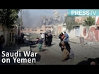 Video shows panic and fear among Yemeni children as Saudi-led attacks continue on residential areas