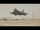 F-22 Raptors Takeoff From Southwest Asia Air Base