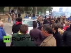 Greece: Protesting farmers smash up police car in Athens