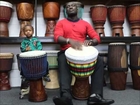 Mbor Faye demos Drumskull Drums Ivory Coast Djembe DSD-08561