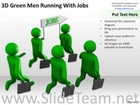 top business people 3d green men running with jobs powerpoint slides presentation infographics slide