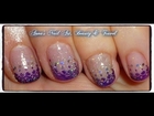 Purple French Stamping Nail Design