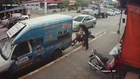 Scooter rider hits parked truck head on