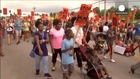 Residents of Ferguson march for justice three weeks after fatal police shooting of Michael Brown