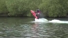 Pro jet skier stunts