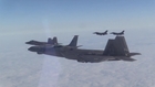 USAF F-22, F-16, KC-135 Flying Over Europe.