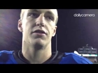 Longmont receiver Trevor Cook after Trojans big conference clinching win Thurs. vs. Thompson Valley