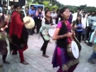 indian college girls beating drums