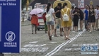 China Creates Pedestrian Lane For Cell Phone Addicts