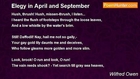 Wilfred Owen - Elegy in April and September
