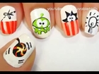 Om Nom nail art  - Easy nail designs for beginners to do at home - Cute Nail designs DIY nail designs tutorial