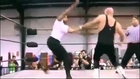 Black strong women vs man (irish whip wrestling move and backbreaker wrestling women)