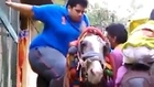 OMG!! Giant Man Wanna Ride on Horse - Lets Watch What Happened????