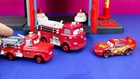 Disney Pixar Cars Rescue Squad Mater Red Mia Tia save Burnt Lightning McQueen